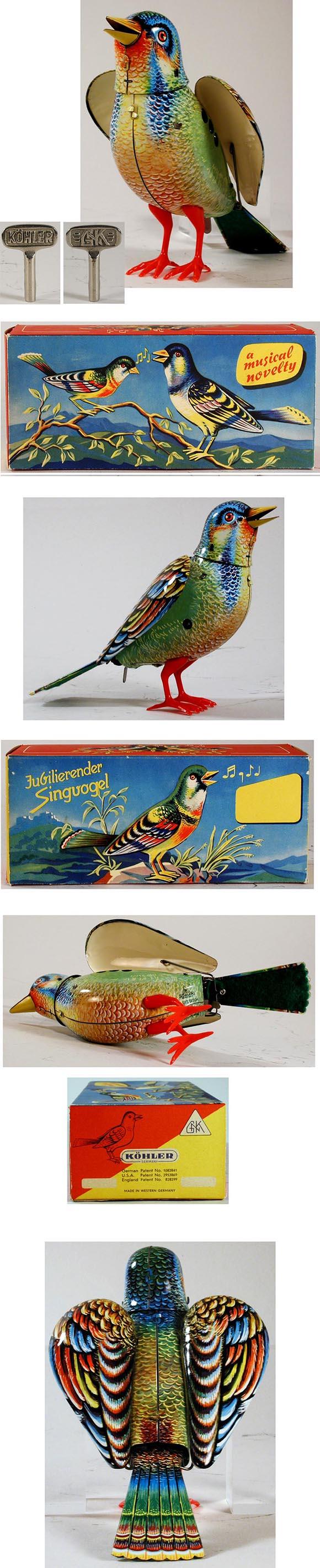 1960 Georg Kohler, Merrily Singing Bird in Original Box